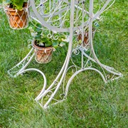 Zaer Ltd International 38" Tall Ferris Wheel Plant Stand with Six Baskets in Antq White "Medellín 1972" ZR163750-AW View 6