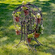Zaer Ltd International 38" Tall Ferris Wheel Plant Stand with Six Baskets in Ant Bronze "Medellín 1972" ZR163750-BZ View 6