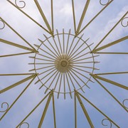 Zaer Ltd International 12.5ft. Tall Ornate Round Iron Garden Gazebo in Antique White "Medellín 1972" ZR210177-AW View 6
