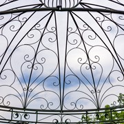 Zaer Ltd International 12.5ft. Tall Ornate Round Iron Garden Gazebo in Antique Green "Medellín 1972" ZR210177-GR View 6