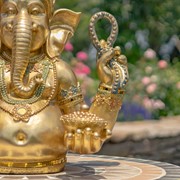 Zaer Ltd International 25.2" Tall Ornate Metallic Gold Polyresin Ganesh Statue ZR920352 View 6