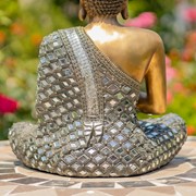 Zaer Ltd International 17.3" Tall Polyresin Preaching Buddha Statue with Diamond Mirror Accents ZR920301 View 6