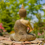 Zaer Ltd International 19.1" Tall Frosted Gold Polyresin Buddha in Dhyana Mudra ZR920401 View 6
