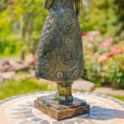 Zaer Ltd International 37.8" Tall Frosted Silver Standing Polyresin Buddha Statue ZR920202 View 6