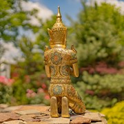 Zaer Ltd International 20.5" Tall Polyresin Thai Kneeling in Prayer Buddha with Mandala ZR920503 View 6