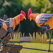 Zaer Ltd International 59.8" Tall Iron Windmill with Feeding Roosters & Weather Vane ZR548540 View 6
