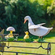 Zaer Ltd International 59.8" Tall Iron Windmill with Mother Duck & Hatchlings on Weather Vane ZR548542 View 6