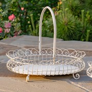Zaer Ltd. International Set of 2 Freestanding Garden Baskets in Antique White "Stephania" ZR220714-AW View 6