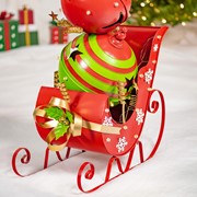Zaer Ltd International 59" Tall Iron Christmas Sleigh with Giant Jingle Bells - Large ZR220495 View 6