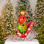 Zaer Ltd International 44" Tall Iron Christmas Sleigh with Giant Jingle Bells - Medium ZR220496 View 6