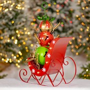 Zaer Ltd International 30.5" Tall Iron Christmas Sleigh with Giant Jingle Bells - Small ZR220497 View 6