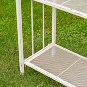 Zaer Ltd. International 7.5ft. Tall Four Tier Standing Iron Shelf in Antique White "Stephania" ZR220311-AW View 6