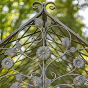 Zaer Ltd International 9.5ft. Iron Garden Arch with Embellished Trellis in Antique Bronze "London 1820" ZR220403-BZ View 6