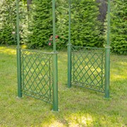 Zaer Ltd International 9.5ft. Iron Garden Arch with Embellished Trellis in Antique Green "London 1820" ZR220403-GR View 6