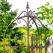 Zaer Ltd International 7.7ft Tall Three Wall Iron Trellis with Fleur-de-lis in Ant. Bronze "Paris 1968" ZR220413-BZ View 6
