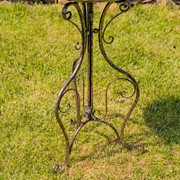 Zaer Ltd International 28.75" Tall Ornate Iron Birdbath with 3 Small Birds in Frosted Gold "Stephania" ZR220411-FG View 6