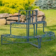 Zaer Ltd International Three Tier Metal Riser Plant Stand Display in Cobalt Blue "Stephania" ZR220414-BL View 6