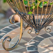 Zaer Ltd. International Set of 2 Metal Heart-Shaped Cage Plant Stands in Frosted Gold "Ariyanna" ZR220415-FG View 6