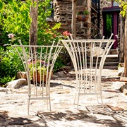 Zaer Ltd. International Set of 2 Round Iron Trellis Garden Stands in Antique White "Stephania" ZR220416-AW View 6
