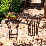 Zaer Ltd. International Set of 2 Round Iron Trellis Garden Stands in Antique Bronze "Stephania" ZR220416-BZ View 6