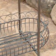 Zaer Ltd. International Pre-Order: 32.28" Tall 2Tier Metal Oval Basket Plant Stand in Bronze "Stephania" ZR220663-BZ View 6