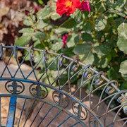 Zaer Ltd. International Set of 2 Round Plant Stands with Decorative Baskets in Blue "Copenhagen 1843" ZR220407-BL View 6