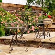Zaer Ltd. International Set of 3 Round Plant Stands with Baskets in Antique Bronze "Copenhagen 1843" ZR220408-BZ View 6