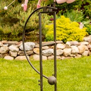 Zaer Ltd International 6.5ft. Tall Hand Painted Flying Pink Potbelly Pig Iron Rocking Stake "Pigasus" ZR206330-PK View 6
