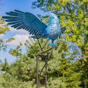 Zaer Ltd International 8.65ft. Tall XL Flying Blue Jay Iron Rocking Stake "Coco" ZR208660 View 6