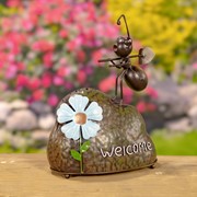 Zaer Ltd. International Set of 6 Metal Welcome Decorative Rock Accents with Assorted Animals ZR208800-SET View 6