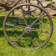 Zaer Ltd. International 3.75ft. Parisian-Inspired 3-Tier Staggered Flower Cart in Copper-Brown "Avignon" ZR220884-CB View 6