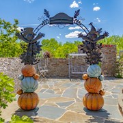 Zaer Ltd. International Pre-Order: 9.75ft. Tall Thanksgiving Harvest Arch with Scarecrows & Pumpkins ZR180735 View 6