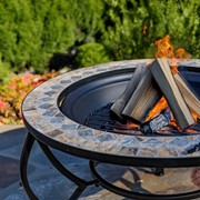Zaer Ltd. International 32.6"D. Round Mosaic Tile Metal Fire Pit "St. Augustine" ZR803682-D View 6