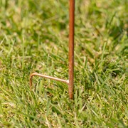 Zaer Ltd International 31.5" Tall Antique Copper Iron Abstract Sun Garden Stake with Lily-Shaped Bells ZR230522 View 6