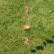 Zaer Ltd International 94" Long Antique Copper Iron Rain Chain with Windmill Details ZR235181 View 6