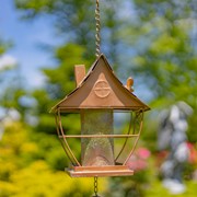 Zaer Ltd International 42" Long Hanging Pagoda Shaped Iron Birdfeeder with Toadstool & Bells ZR235184 View 6