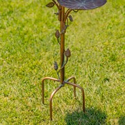 Zaer Ltd International 44.5" Tall Multi-Tier Blossom Shaped Iron Birdbath Garden Stake "Camellia" ZR235187 View 6