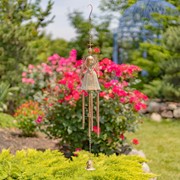 Zaer Ltd International Set of 3 Hanging Antique Copper Angel Wind Chimes ZR235189-31-SET View 6