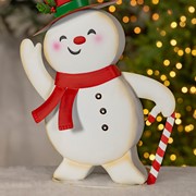 Zaer Ltd International Set of 2 Friendly Metal Snowmen Figurines "Icy & Icesis" ZR234430-SET View 6