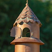 Zaer Ltd International Set of 4 Asst Copper Hanging Birdhouse Feeder Wind Chimes "Homestead Collection" ZR235021-4-SET View 6