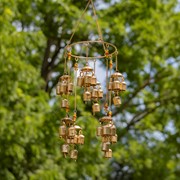 Zaer Ltd International Set of 6 Assorted Wood & Metal Hanging Wind Chimes with Dangling Accents LS016846-SET View 6