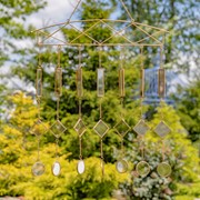 Zaer Ltd International Set of 6 Assorted Gold Metal Curtain Wind Chimes with Dangling Bell Accents LS017227-SET View 6