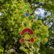 Zaer Ltd International Set of 6 Assorted Geometric Suncatcher Wind Chimes "Greenwich Wind Chimes" LS017586-SET View 6