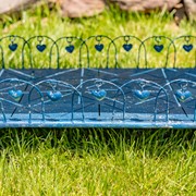 Zaer Ltd International 47.25"L. Embellished Oval Metal Garden Table with Shelf in Blue "Toulouse 1275" ZR194619-BL View 6