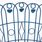 Zaer Ltd International 47.25" Long Embellished Metal Garden Bench in Antique Blue "Toulouse 1275" ZR194620-BL View 6