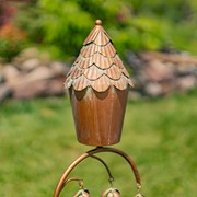 Zaer Ltd International 45" Tall Elegant Iron Birdhouse Stake with Dangling Angel Trumpet Bells ZR235217 View 6