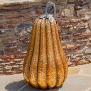 Zaer Ltd International 46" Tall Gold-Brushed Iron Pumpkin Decoration (Large) ZR800096 View 6