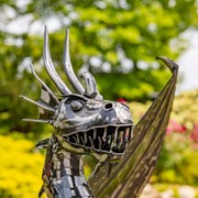 Zaer Ltd. International 39.5" Tall Iron Dragon Sentry Statue "Spike" ZR240406 View 6