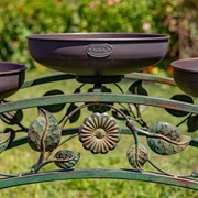 5ft. Long Bridge-Like Iron Plant Stand with Five Planters in