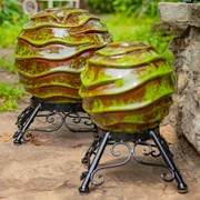 Zaer Ltd International Pre-Order: Set of 3 Assorted Ceramic Globe Tabletop Accents "Prague" ZR083903-SET View 6